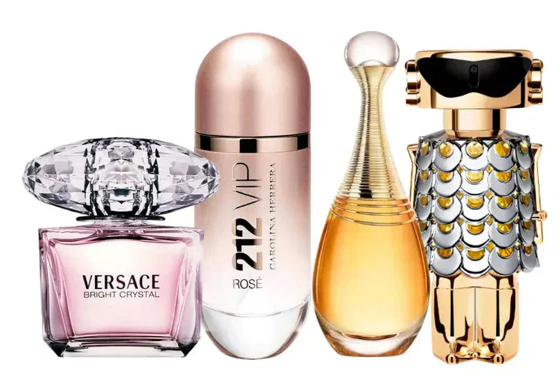 4 parfümből álló szett | Jadore, 212 Vip Rose, Fame, Bright Crystal
