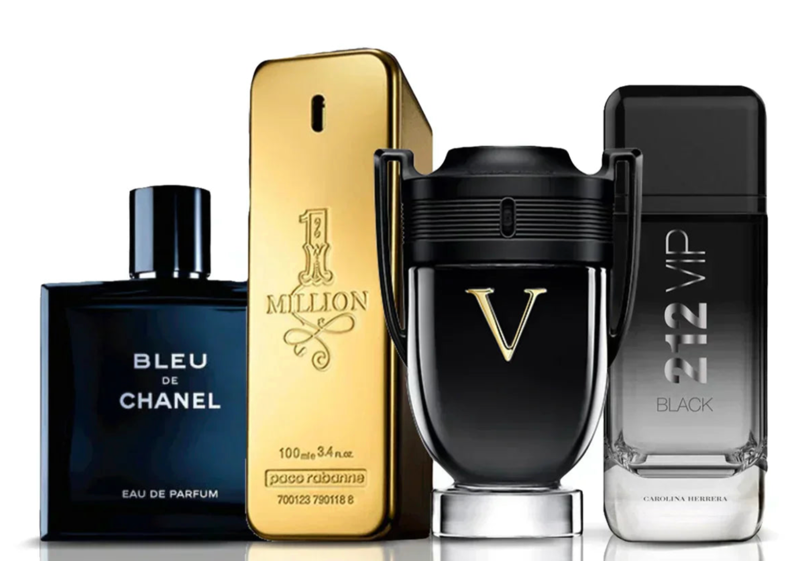 4 parfümből álló szett | Invictus Victory + One Million + Bleu de Chanel + 212 Vip Black
