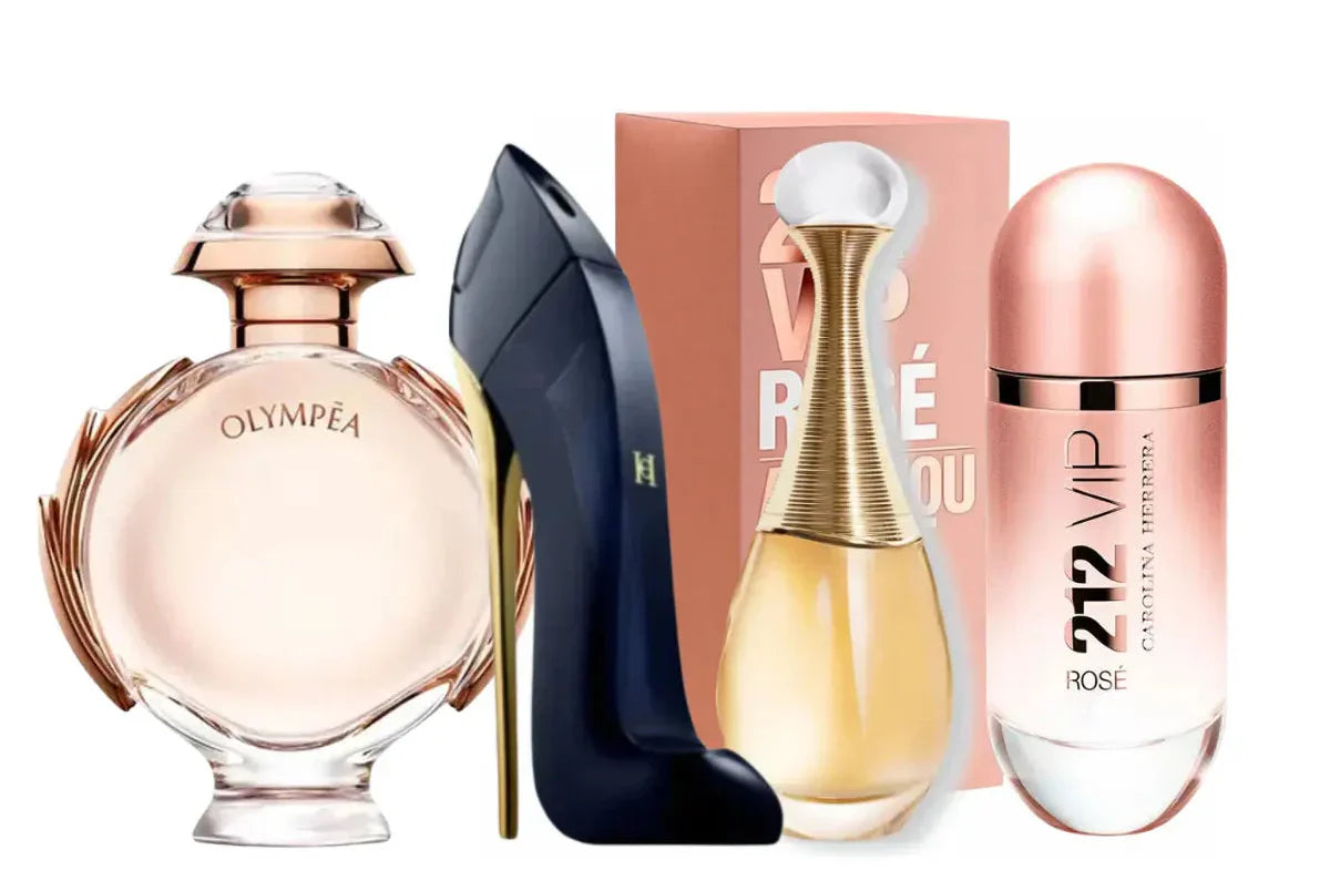4 parfümből álló szett | Good Girl, Olympea, Jadore, 212 Vip Rosé