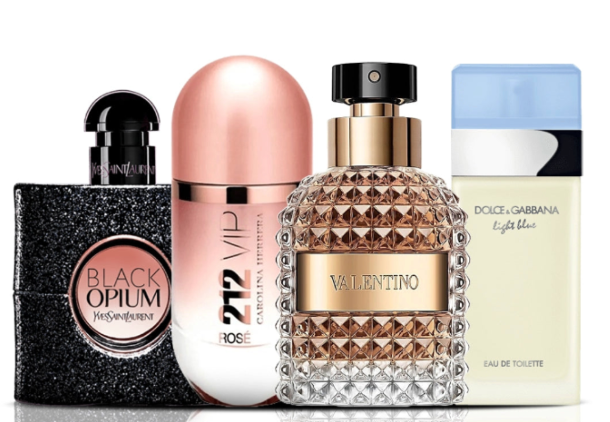 4 parfümből álló szett | Black Opium + 212 VIP Rose + Valentino + Dolce & Gabbana Light Blue 100 ml