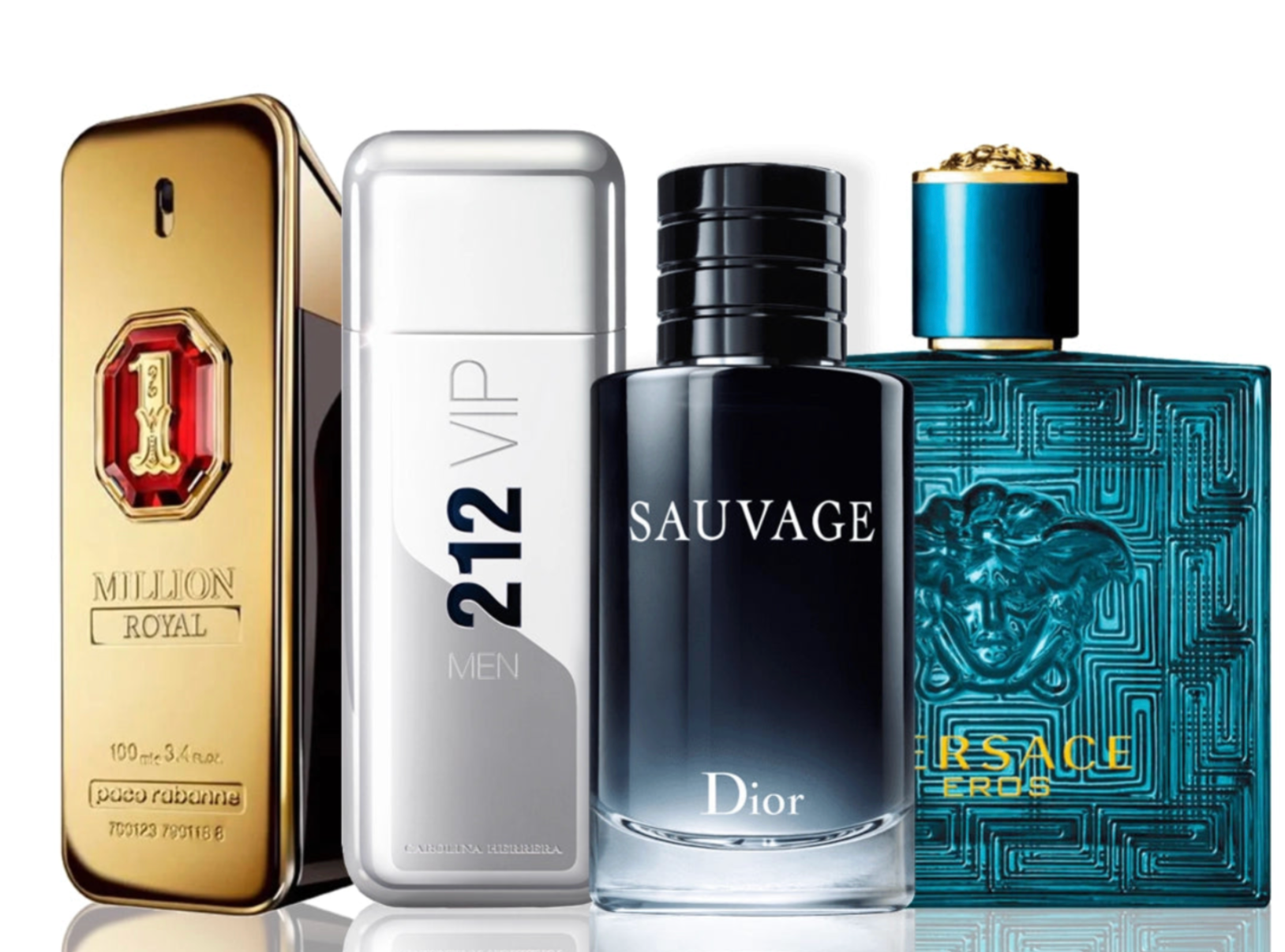 4 parfümből álló szett | One Million Royal + 212 VIP Men + Sauvage Dior + Versace Eros 100 ml