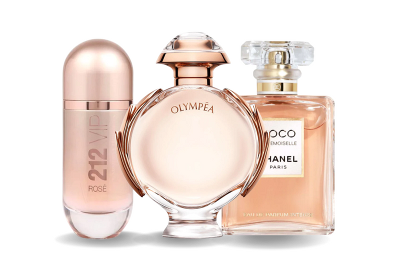 3 parfümből álló szett | Carolina Herrera 212 VIP ROSÉ, Paco Rabanne OLYMPÉA a Chanel COCO MADEMOISELLE 100 ml