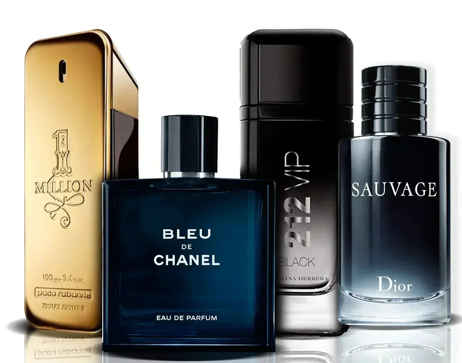 4 parfümből álló szett | One Million, Bleu de Chanel, 212 VIP Black i Sauvage (100 ml)